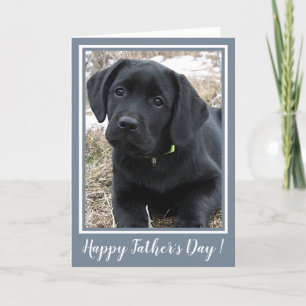 Happy Father's Day - Cute Black Labrador Puppy Dog Card