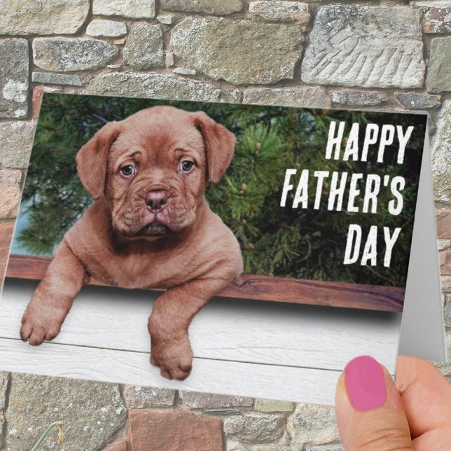 Happy Father's Day Cute Brown Puppy Photo Template (Creator Uploaded)