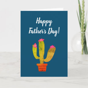 Happy Father's Day cute cactus plant greeting Card