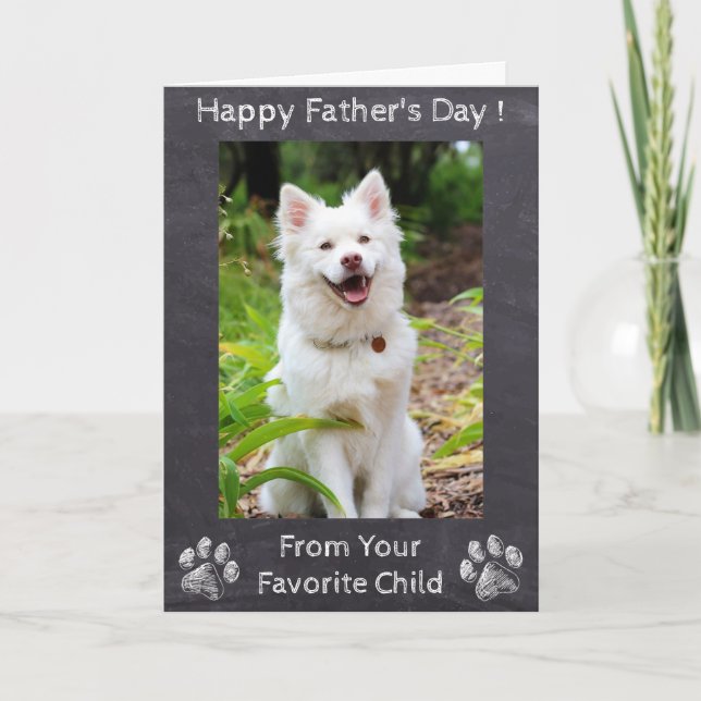 Happy Fathers Day - Cute Dog Favourite - Photo Card (Front)