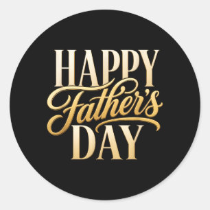 Happy Fathers Day Cute Elegant Father Love Classic Round Sticker