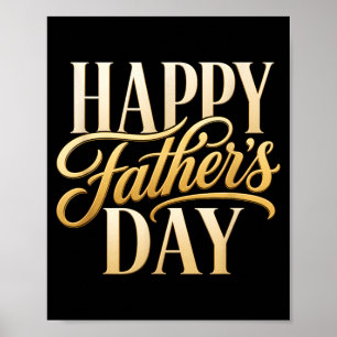 Happy Fathers Day Cute Elegant Father Love Poster