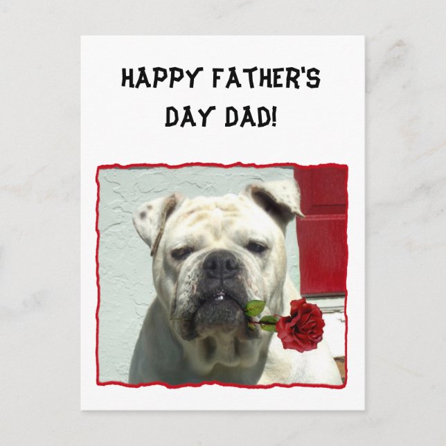 Happy Father's day dad bulldog greeting card (Front)