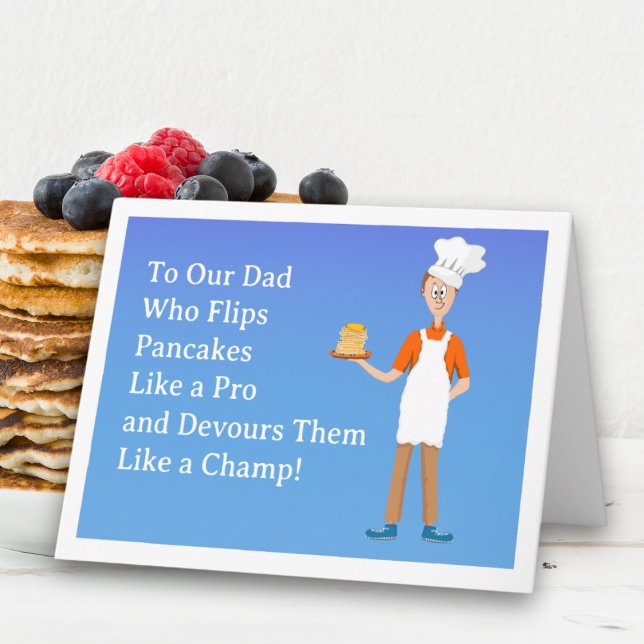 Happy Father's Day Dad Chef with Pancakes Card (Creator Uploaded)