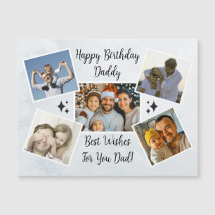 Happy Fathers Day Dad Custom 5 Photo Collage Card