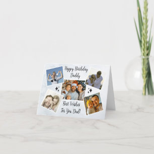 Happy Fathers Day Dad Custom 5 Photo Collage Cool Holiday Card