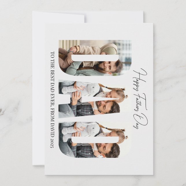 Happy Fathers Day Dad Custom Photo Card (Front)