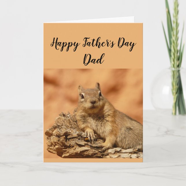 Happy Father's Day Dad Father Funny Squirrel Relax Card (Front)