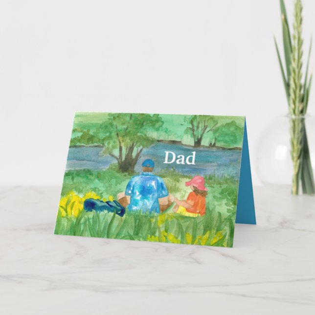Happy Father's Day Dad From Daughter Summer Picnic Holiday Card (Front)