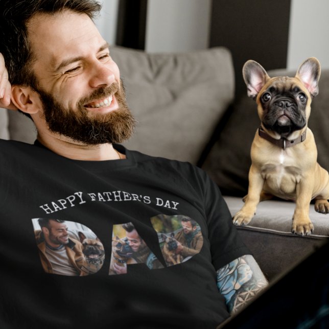 Happy Father's Day Dad From Dog Photo Template T-Shirt (Creator Uploaded)