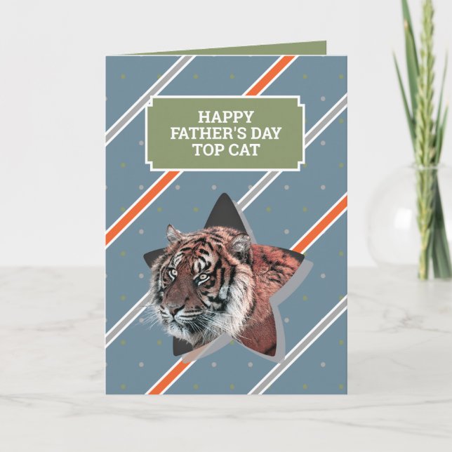Happy Father's Day Dad Funny Cool Tiger Card (Front)
