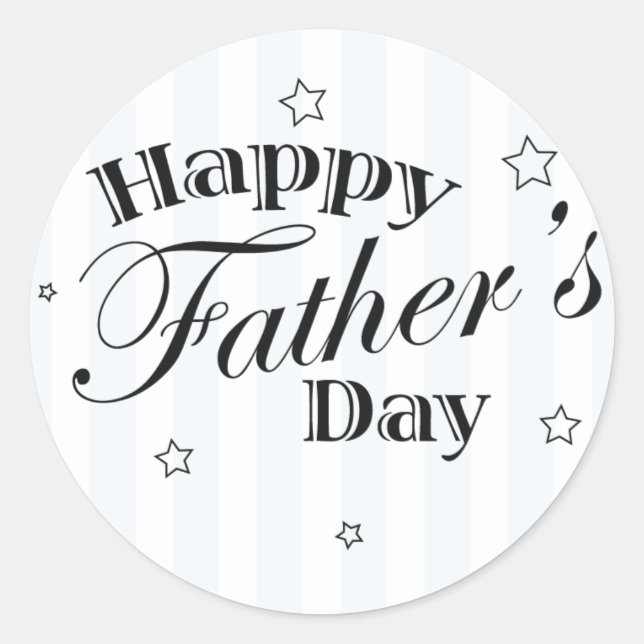Happy Father's Day Dad Gift Idea Classic Round Sticker (Front)