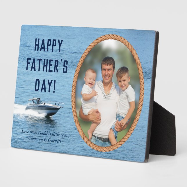 Happy Fathers Day Dad Personalised Photo Plaque (Side)