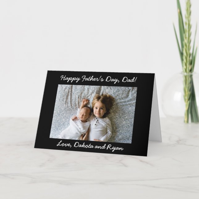 Happy Father's Day Dad Personalized Photo Card (Front)
