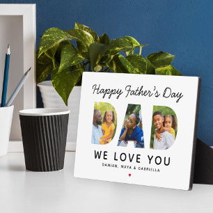 Happy Fathers Day Dad Photo Letters Plaque