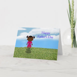 Happy Father's Day Dad with African American girl Card