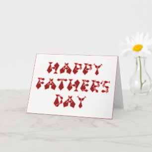 Happy Father's Day Dark Red Filled In Tie Font Card