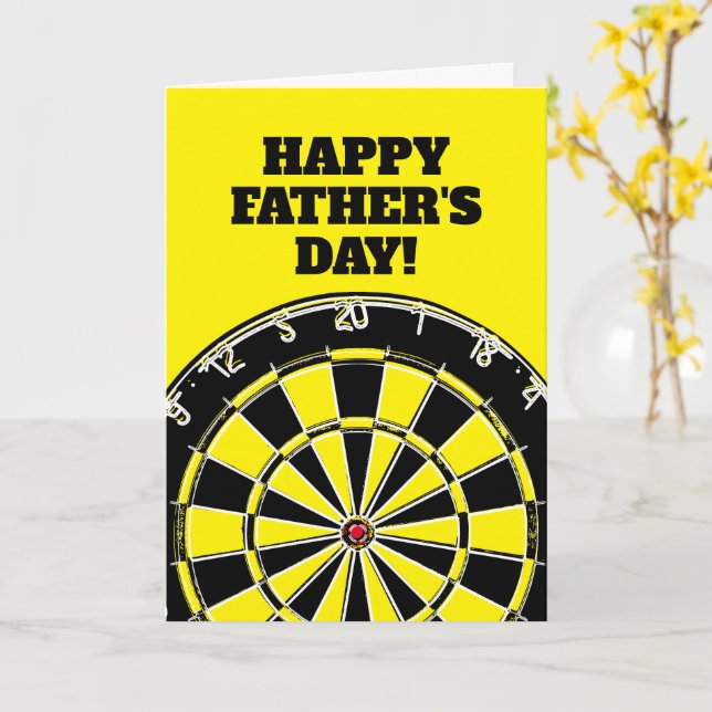 Happy Father's Day dartboard design greeting Card (Yellow Flower)
