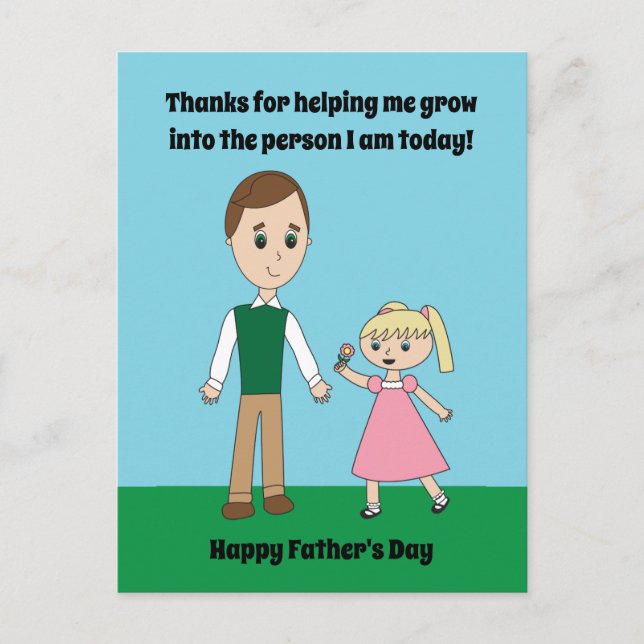 Happy Fathers Day Day from Daughter Personalise Postcard (Front)
