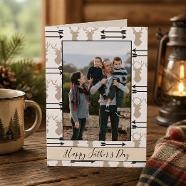 Happy Father's Day Deer Head and Arrows Photo Card