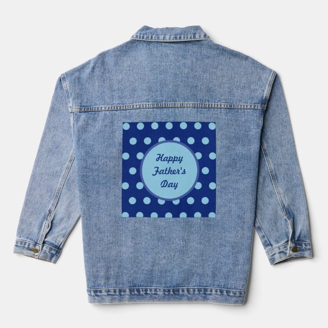 Happy Father's Day Denim Jacket (Navy & Soft Blue) (Back)