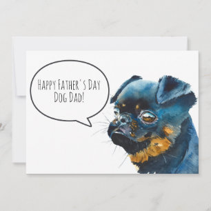 Happy Father's Day Dog Dad Brussels Griffon Custom Holiday Card