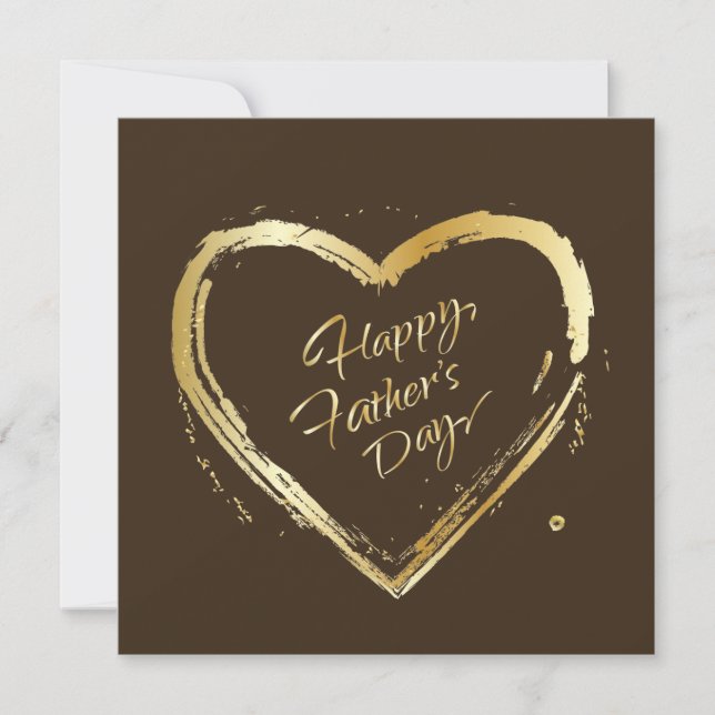 Happy Father's Day Elegant Gold Calligraphy Luxury Holiday Card (Front)