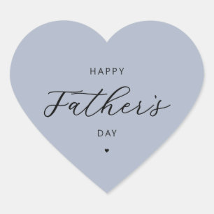 Happy Father's Day Elegant Script Typography Class Heart Sticker