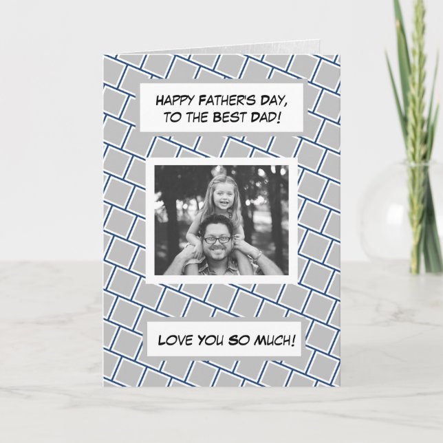 Happy Father's Day, Family Photo  Card (Front)