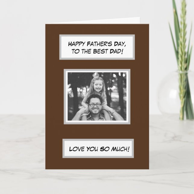 Happy Father's Day, Family Photo  Card (Front)