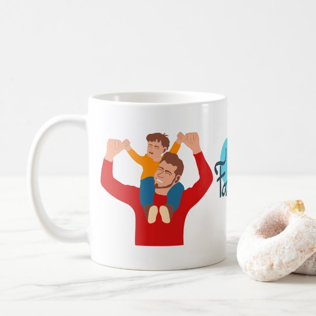 Happy Fathers Day | Father and Son  Coffee Mug (With Donut)