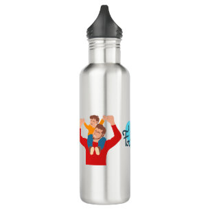 Happy Fathers Day   Father and Son Water Bottle