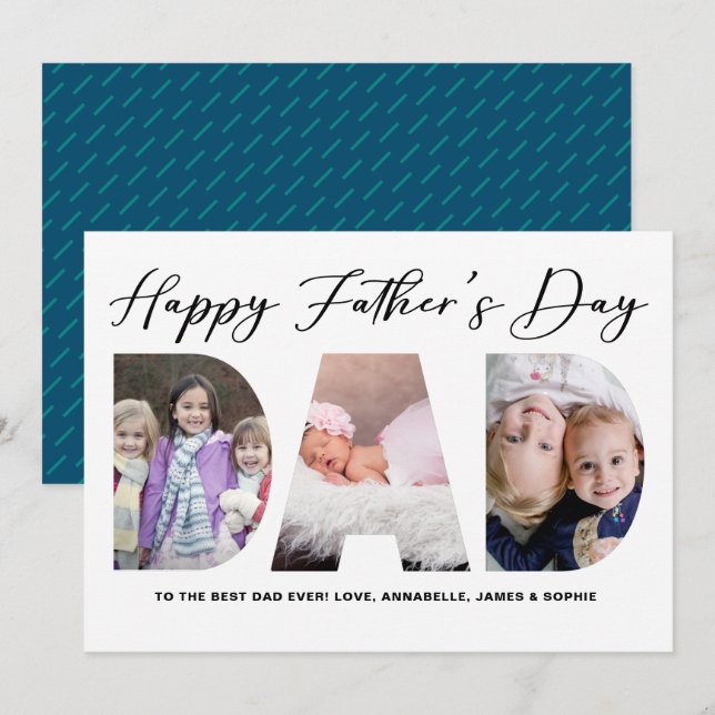 Happy Father's Day | Father's Day Photo Holiday Card (Front/Back)