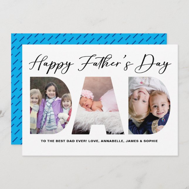 Happy Father's Day | Father's Day Photo Holiday Card (Front/Back)