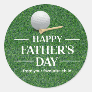Happy Father's Day  for Golfer Golf Dad Classic Round Sticker