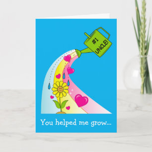 Happy Father's Day for Uncle with Rainbow & Hearts Card