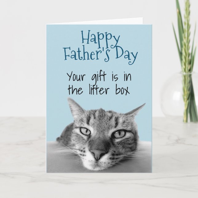 Happy Father's Day From Cat Gift is in Litter Box Card (Front)