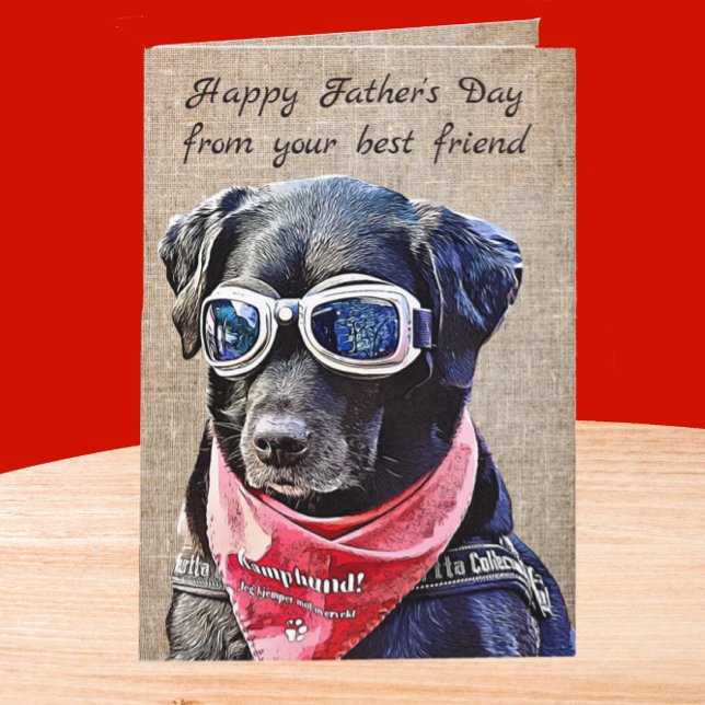 Happy Father's Day from Cool Dude Black Lab Dog Card (Creator Uploaded)