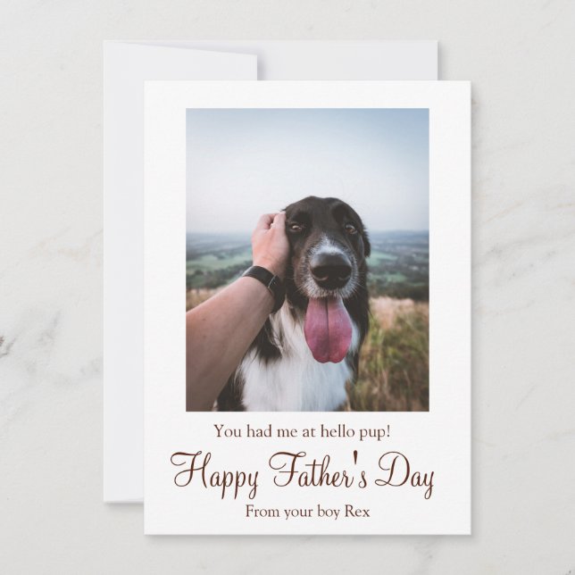 Happy Fathers Day From Dog Custom Dog Photo Card (Front)