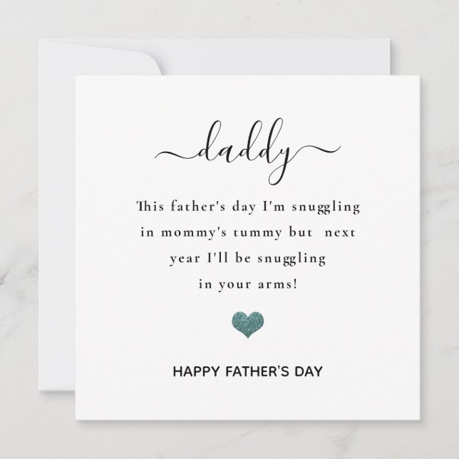 happy father's day from the bump heart glitter  card (Front)