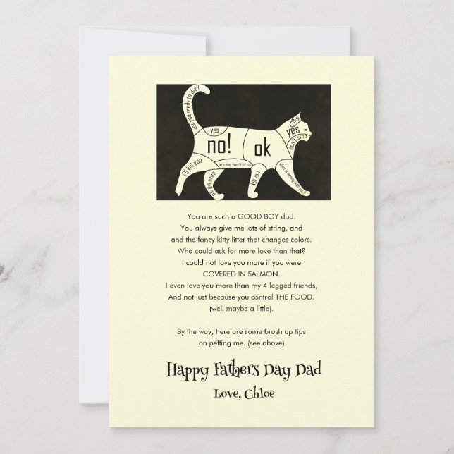 Happy Fathers Day From The Cat Funny Holiday Card (Front)