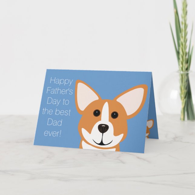 Happy Father's Day from The Fur Kid Corgi Card (Front)