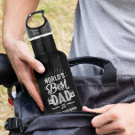 Happy Father's Day Fun World's Best Dad Kids Name 532 Ml Water Bottle<br><div class="desc">Fun personalised gift for the world's best dad. The design features a fun typography design "World's Best Dad" and is personalised with your kid's name and dad's year of birth. Makes the perfect gift for your special dad for Father's Day or for your Dad's birthday. Design by Moodthology Papery</div>