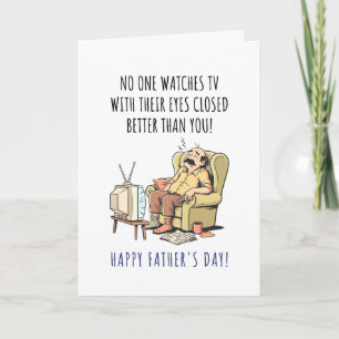 Happy Father's Day Funny Napping Dad in Chair Card