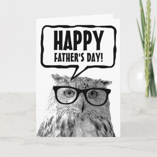 Happy Father's Day funny owl custom greeting card