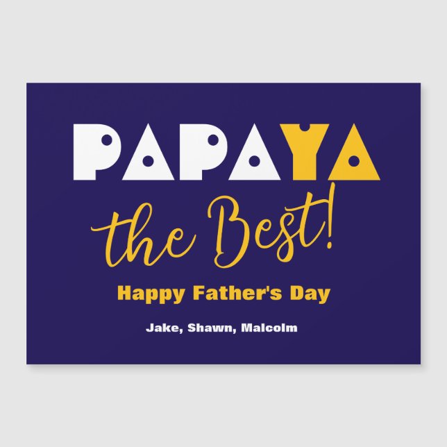 Happy Father's Day | Funny Quote Blue and Yellow (Front)