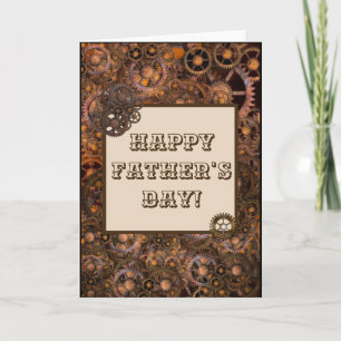 Happy Father's Day Gears Steampunk Industrial Card