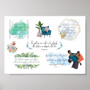 Happy Father's Day Gift for Father Bible Quote Poster