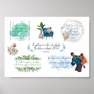 Happy Father's Day Gift for Father Bible Quote Poster