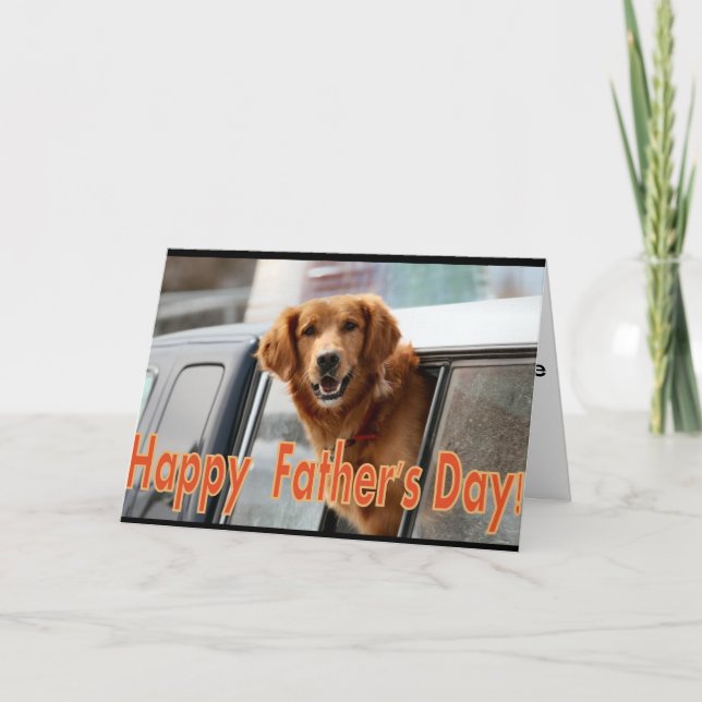 Happy Father's Day Golden Retriever card (Front)